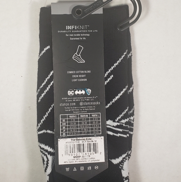 NWT Kid's The Batman Stance Crew Socks - Picture 4 of 10